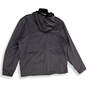 Womens Gray Long Sleeve Hooded Welt Pocket Full-Zip Jacket Size Large image number 2