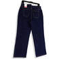 NWT Womens Blue Denim Classic Fit Dark Wash Straight Leg Jeans Size 12P image number 4