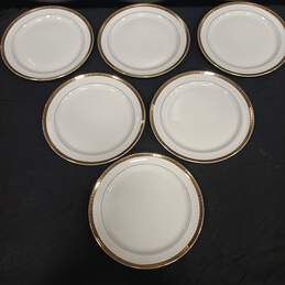 Bundle of 6 Taylor Smith Golden Jubilee White Ceramic Plates