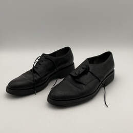 Mens Black Leather Almond Toe Lace-Up Formal Derby Dress Shoes Size 40