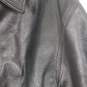 Womens Leather Long Sleeve Collared Pockets Full-Zip Jacket Size Large image number 3