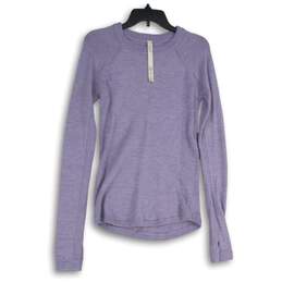 Lululemon Womens Lavender Crew Neck Long Sleeve Pullover T-Shirt Size 4