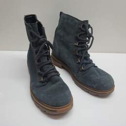 Sorel Lennox Lace Dark Moss Gum 2 Rain Boot Waterproof Leather Women Size 11 alternative image