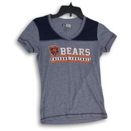 NFL Team Apparel Womens Blue Orange Chicago Bears Football Pullover T-Shirt Sz S