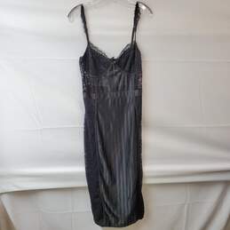 Pretty Little Thing Black Strappy Lace Mesh Midi Dress Women's Size 12