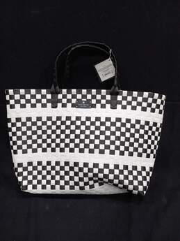 Kate Spade Women's Woven Black & White Checkered Tote Bag NWT