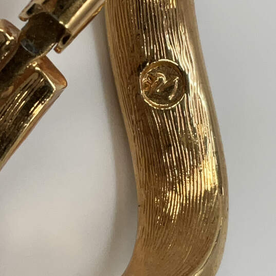 Designer Swarovski Gold-Tone Crystal Rainbow Rhinestone Drop Earrings image number 4