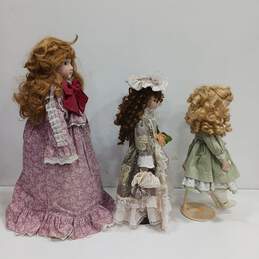 3PC Assorted Branded Porcelain Doll Bundle alternative image