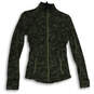 Womens Green Camouflage Long Sleeve Mock Neck Full-Zip Jacket Size 6 image number 1