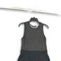 LOFT Womens Gray Black Round Neck Sleeveless Back Zip A-Line Dress Size 8P image number 4