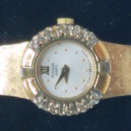 Pulsar Gold Tone W/Diamonds Vinatge Quartz Watch