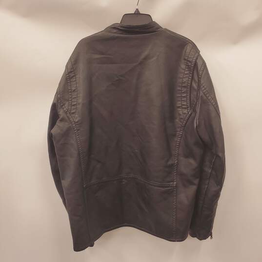 Pronto Vomo Men Black Faux Leather Jacket 3XL image number 2