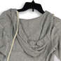 Womens Gray Long Sleeve Henley Neck Regular Fit Pullover Hoodie Size M image number 4