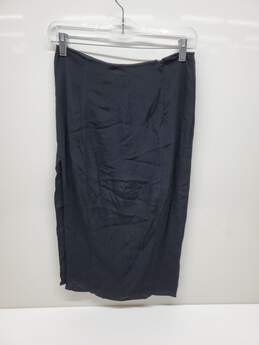 Reformation Black Slit Skirt Size 6 alternative image