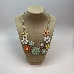 Designer Joan Rivers Gold-Tone Flower Crystal Cut Stone Statement Necklace