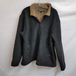 Men's taupe black zip fleece jacket w tags 2XL