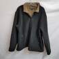 Men's taupe black zip fleece jacket w tags 2XL image number 1