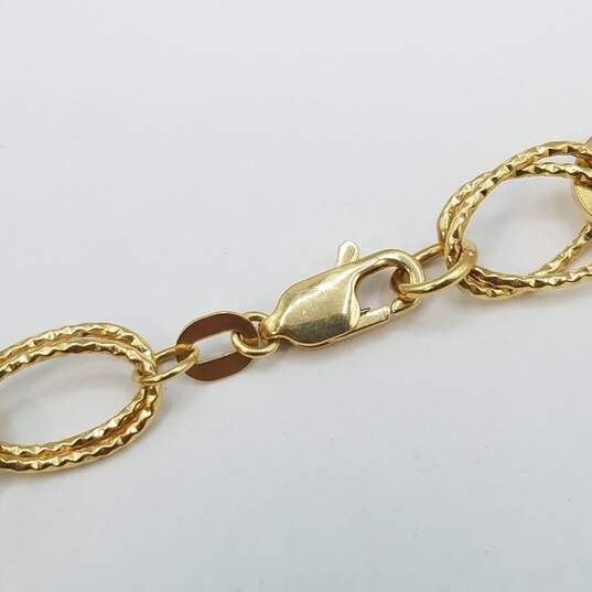 18K Gold Oval Link Butterfly Charm Bracelet Damage 7.1g image number 4
