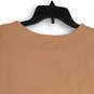 Womens Peach Crew Neck Short Sleeve Pullover Blouse Top Size Small image number 4