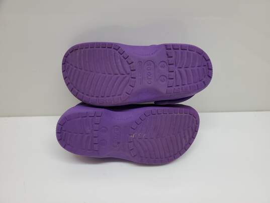 Unisex Crocs Purple Platform Sandals Clogs Sz Mn 6 / Wm 8 image number 3
