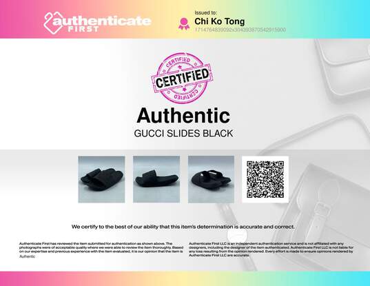 Authentic Gucci Black Slip-On Sandal M 6 image number 7
