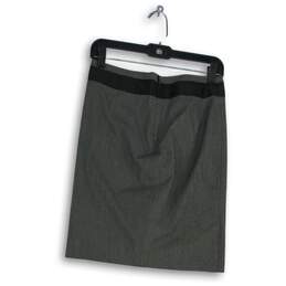 The Limited Womens Black Gray Flat Front Back-Zip Straight & Pencil Skirt Size 0 alternative image