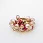Kate Spade Gold Tone Multi Color Faux Pearl Cluster Sz 12.8g image number 3