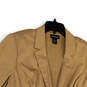 Womens Tan Notch Lapel 3/4 Sleeve Single Breasted Three Button Blazer Sz 22 image number 3