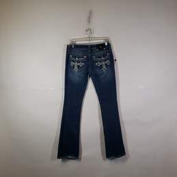 Womens Dark Wash Regular Fit Stretch Denim Bootcut Leg Jeans Size 28 alternative image