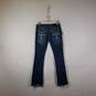 Womens Dark Wash Regular Fit Stretch Denim Bootcut Leg Jeans Size 28 image number 2