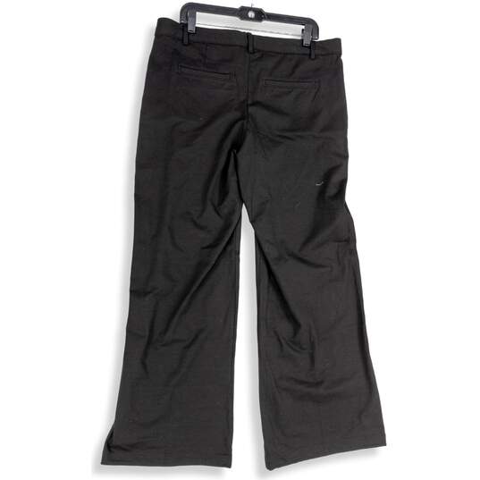 Gap Womens Black Slash Pocket Flat Front Wide Leg Chino Pants Size 16R image number 2