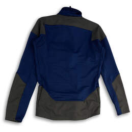Mens Blue Gray Long Sleeve Pockets Mock Neck Half-Zip Jacket Size XS alternative image