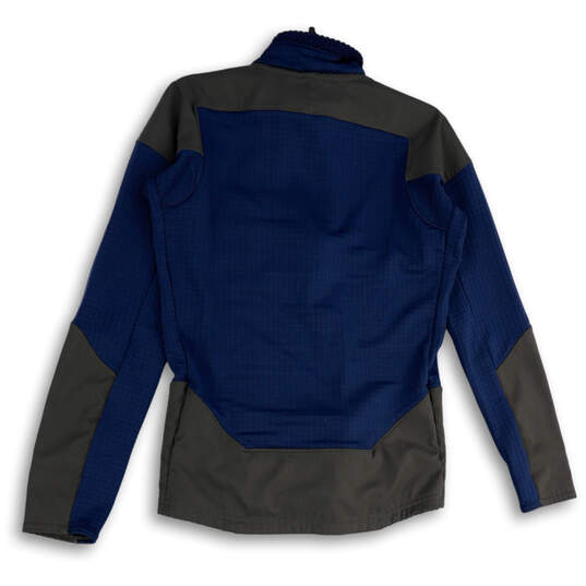 Mens Blue Gray Long Sleeve Pockets Mock Neck Half-Zip Jacket Size XS image number 2