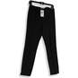 NWT Womens Black Flat Front Pockets Straight Leg Formal Dress Pants Size 6 image number 1