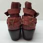 Sundance Red Suede Buckle Boots Bootie Shoes Size 6.5 image number 4