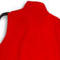 Womens Red Stretch Pockets Sleeveless Full-Zip Fleece Jacket Size Small image number 4