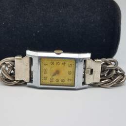 Cyma 22mm Gold Dial Sterling Silver Bracelet Chronometer Vintage Watch 58g alternative image