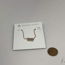 Designer Kendra Scott Gold-Tone Drusy Quartz Rectangle Pendant Necklace alternative image