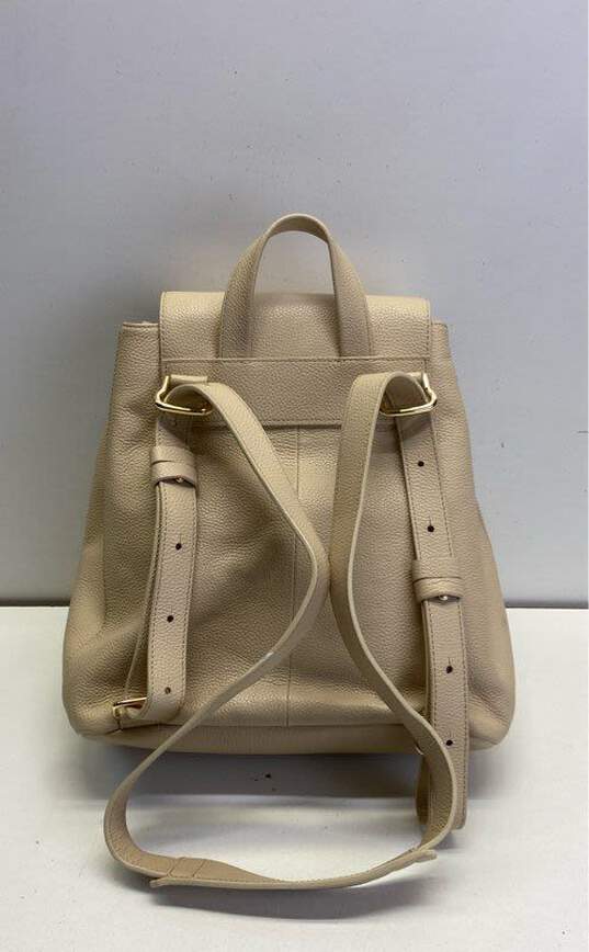 Cole Haan Leather Classic Flap Backpack Beige image number 2