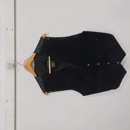 Men's Black Genuine Leather Vest Size XL