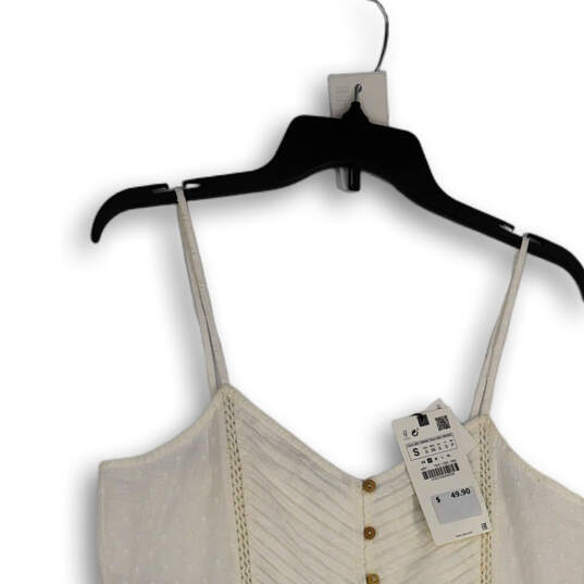NWT Womens White V-Neck Sleeveless Spaghetti Strap Fit & Flare Dress Size S image number 3