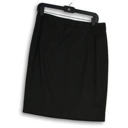 NWT Banana Republic Womens Black Flat Front Back Zip Straight & Pencil Skirt 8