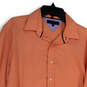 Mens Orange Long Sleeve Spread Collar Button-Up Shirt Size 15.5 34-35 image number 3