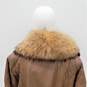 VTG 1980s J. Percy for Marvin Richards Women's Brown Leather Fox Fur Trim Collar Jacket Size S image number 5
