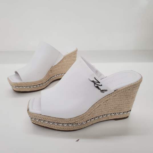 Karl Lagerfeld Paris Women's Corissa White Wedge Sandals Size 6.5M image number 3