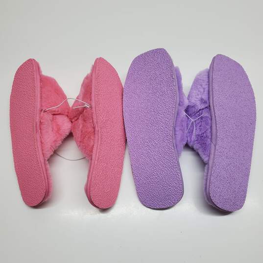 Lot of 2 Pairs BP. Women's Slippers Size Pink M/ Purple L image number 5