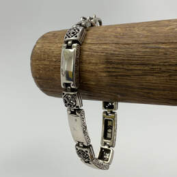 Designer Brighton Silver-Tone Tribeca Scroll Bar Link Chain Bracelet