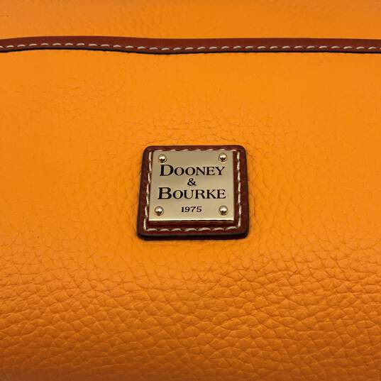 Dooney And Bourke Womens Orange Brown Leather Adjustable Strap Crossbody Purse image number 6
