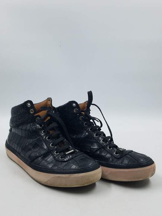 Authentic Jimmy Choo Black Croc Mid Sneaker M 7 image number 3