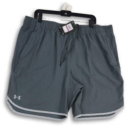NWT Mens Gray Slash Pocket Elastic Waist Drawstring Athletic Shorts Sz 2XL